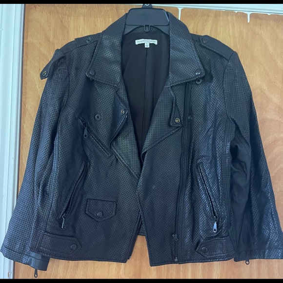 Rebecca Minkoff Women Black Leather Jacket - Picture 1 of 8